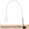 Suction Cup Cat Teaser Wand with Feather Toy and Bell