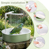 Diagram showing the simple installation of a USB electric bird bath with circulating water pump for a pet bird.
