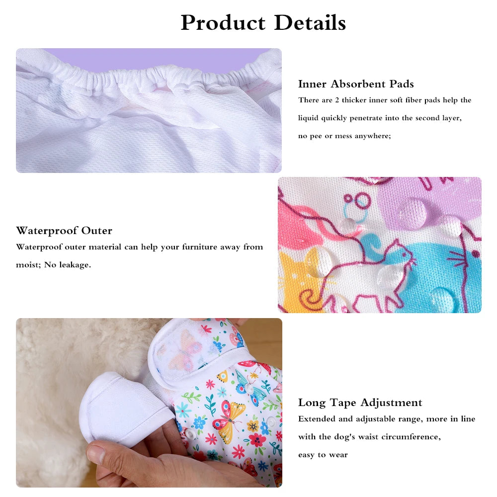 Reusable Dog Diapers for Female Dogs – Leak-Proof Sanitary Pants
