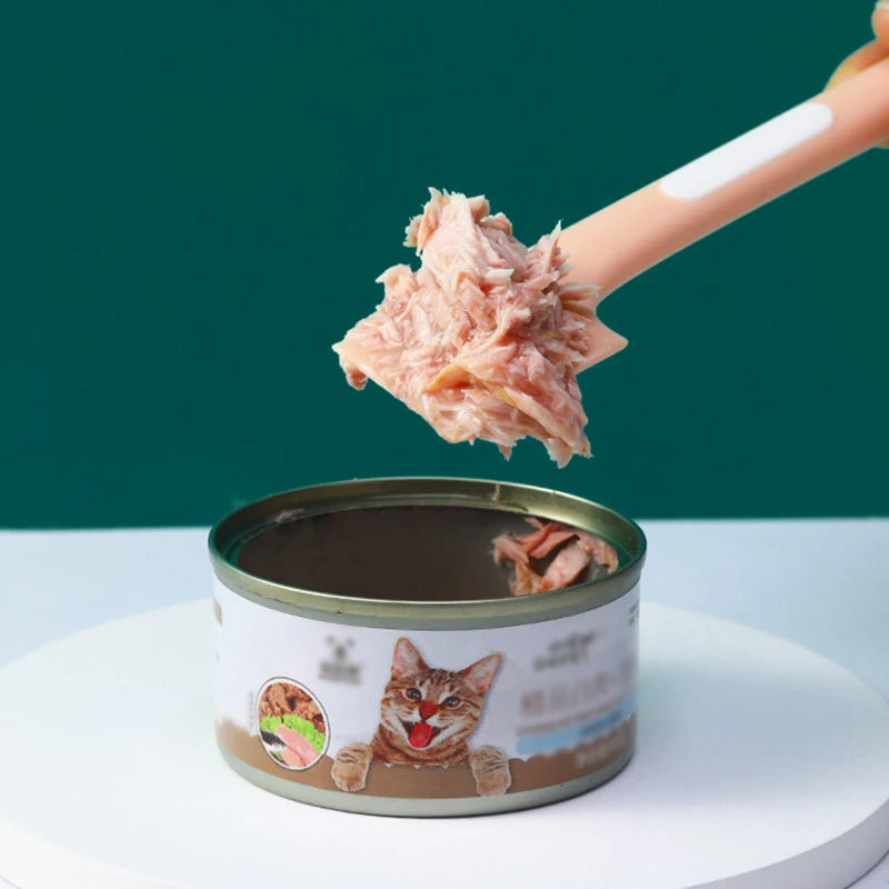 Pet Food Spoon with Lid – Cute Long-Handle Can Scoop for Cats and Dogs
