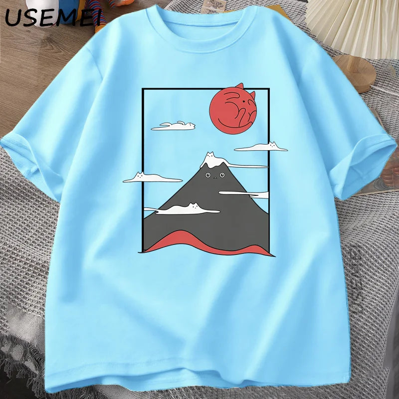 Camiseta Gráfica de Gato Divertida