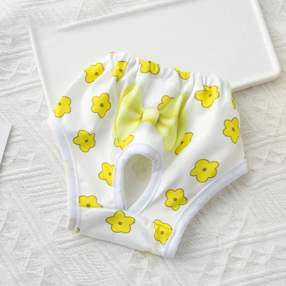Reusable Leakproof Dog Diaper Pants with Cute Cartoon Print