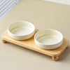 Elevated Ceramic Cat & Dog Bowl with Stand – 2-in-1 Food and Water Feeder