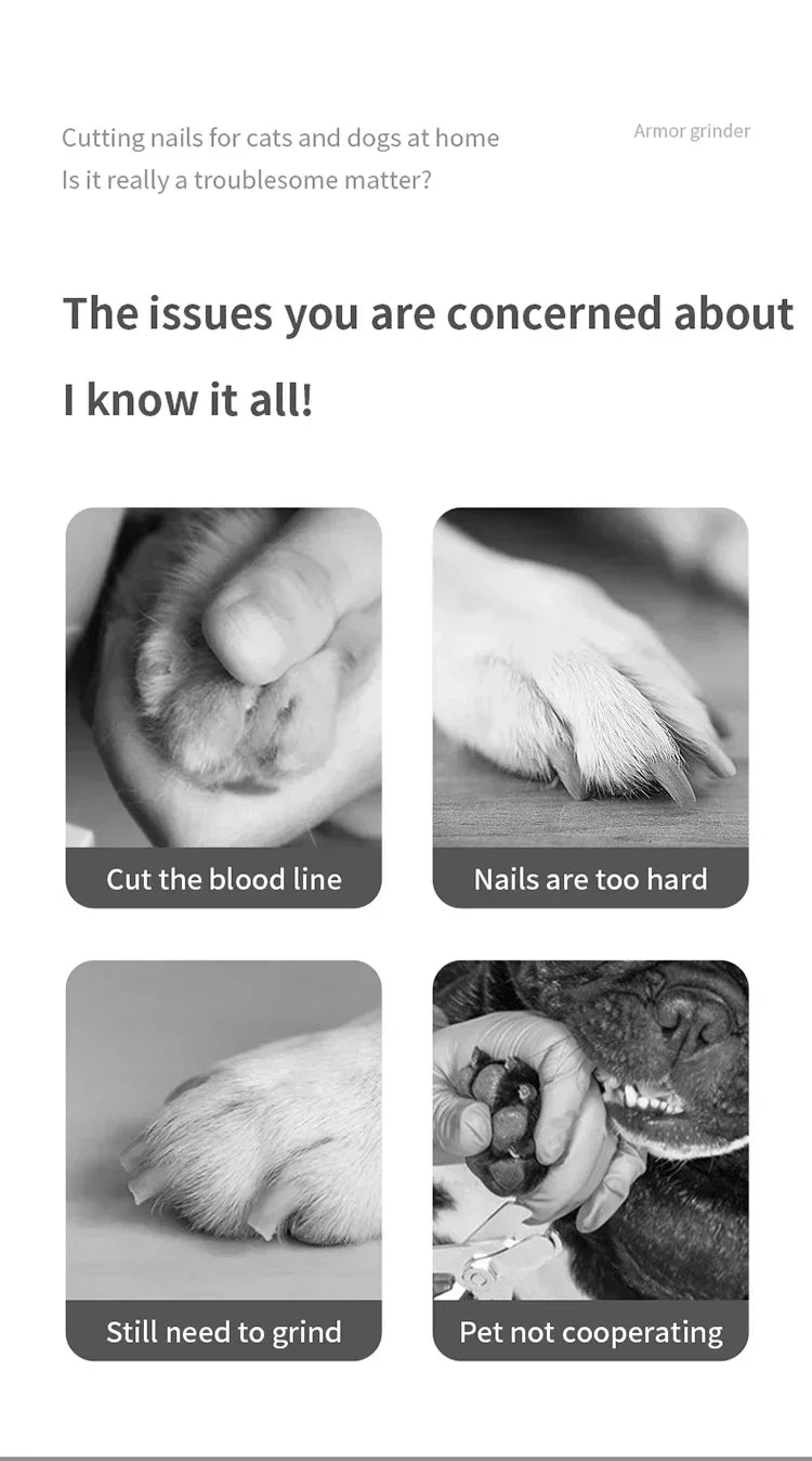 Quiet Rechargeable Pet Nail Grinder for Dogs and Cats