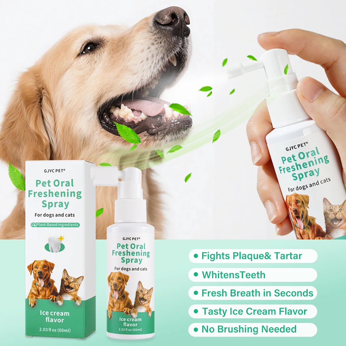 Plant-Based Fresh Breath Spray for Dogs and Cats