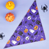 Halloween Dog Bandana with Pumpkin and Spider Web Design