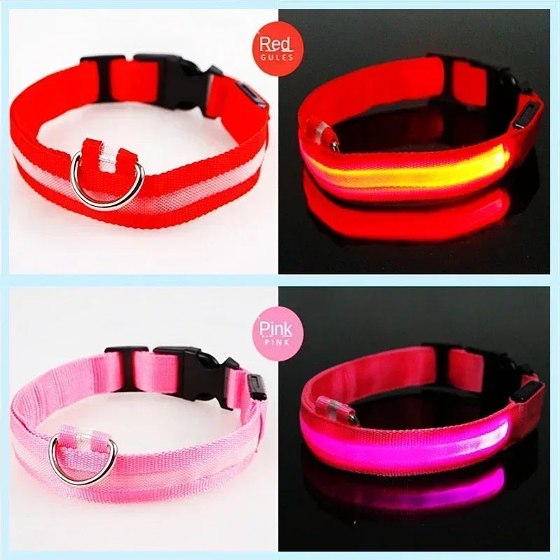 USB-aufladbarer LED-Hundehalsband für Nachtsicherheit