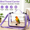 Transparent Bird Carrier with Wooden Perch