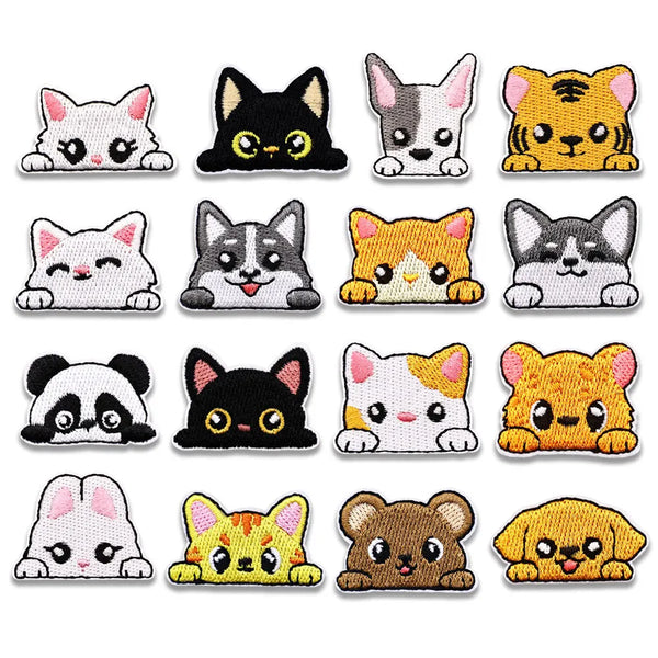 Cat Embroidered Iron-On Patch – Cute Pocket-Sized Appliqué for Clothing & Crafts
