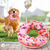 Plush Dog Toy Doughnut Pizza Shape Squeaky Chew Toy for Dogs