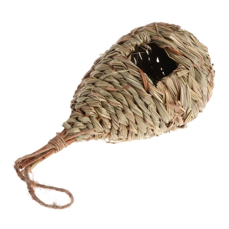 Handwoven Natural Grass Hanging Bird Nest for Small Birds