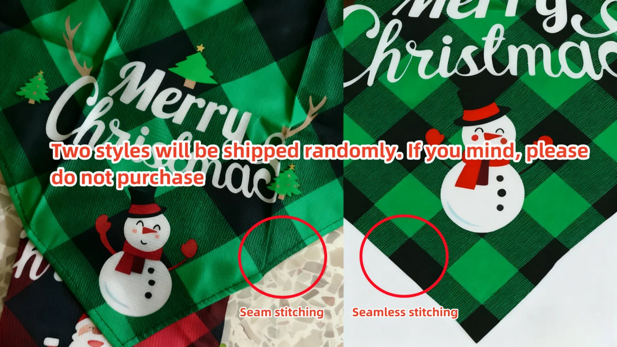 Christmas Triangle Dog Bandana Scarf with Adjustable Fit