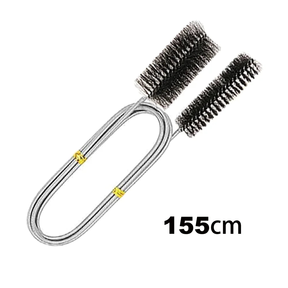 Brosse de nettoyage pour aquarium extensible en argent avec poils noirs