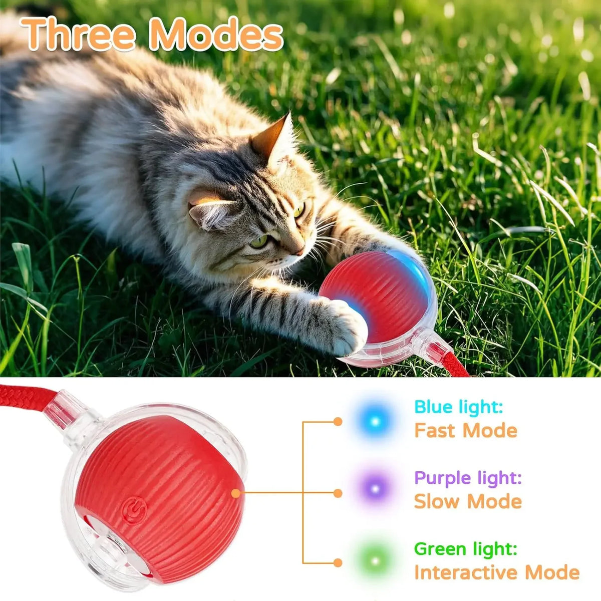 Automatic Interactive Rolling Cat Toy with Bird Sounds