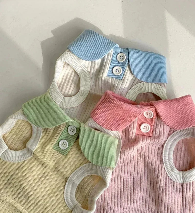 Breathable Dog T-Shirt with Collar for Summer