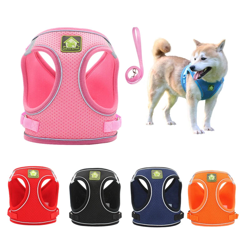Adjustable Mesh Dog Harness Vest for Small and Medium Pets