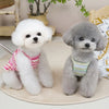Summer Suspender Dog Dress - Striped Strawberry Print