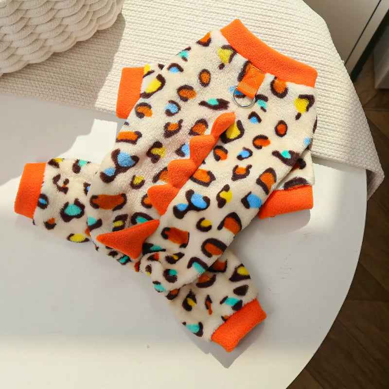 Cozy Fleece Dog Hoodie with Playful Animal Design