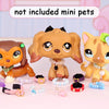 Trois colliers pour animaux faits à la main pour chiens et chats sont présentés sur un fond rose.