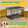 Extra-Large Foldable Metal Dog Crate with Double Doors and Leak-Proof Tray