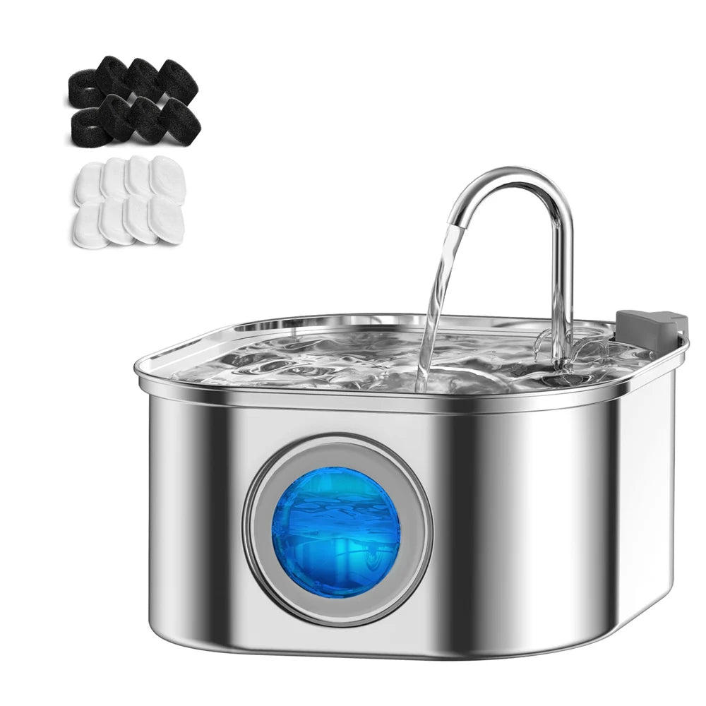 Stainless Steel Automatic Pet Water Fountain with Visual Window