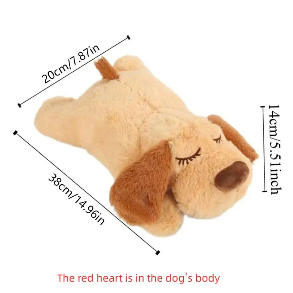Comforting Plush Dog Toy with Simulated Heartbeat