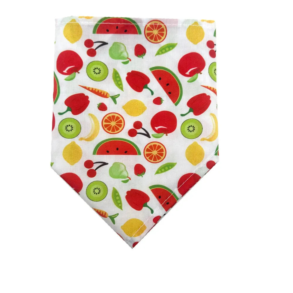 Summer Fruit Print Cotton Dog Bandana
