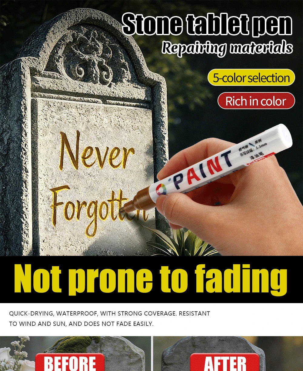 Permanent Stone Touch-Up Paint Pen for Rock, Ceramic, and Mug DIY