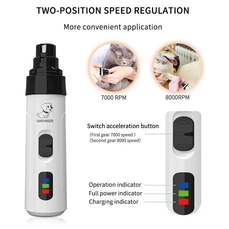Electric Pet Nail Grinder for Dogs and Cats