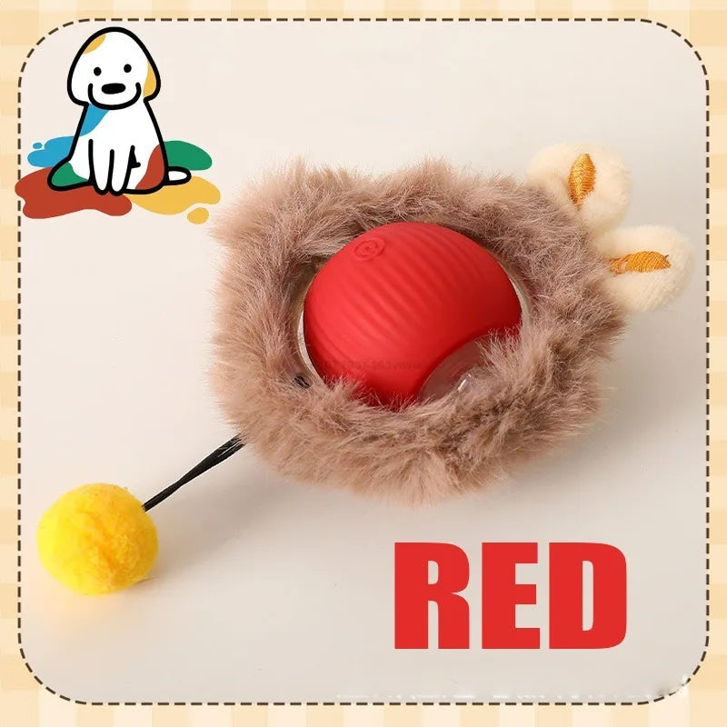 Interactive Automatic Rolling Cat Toy with Tail