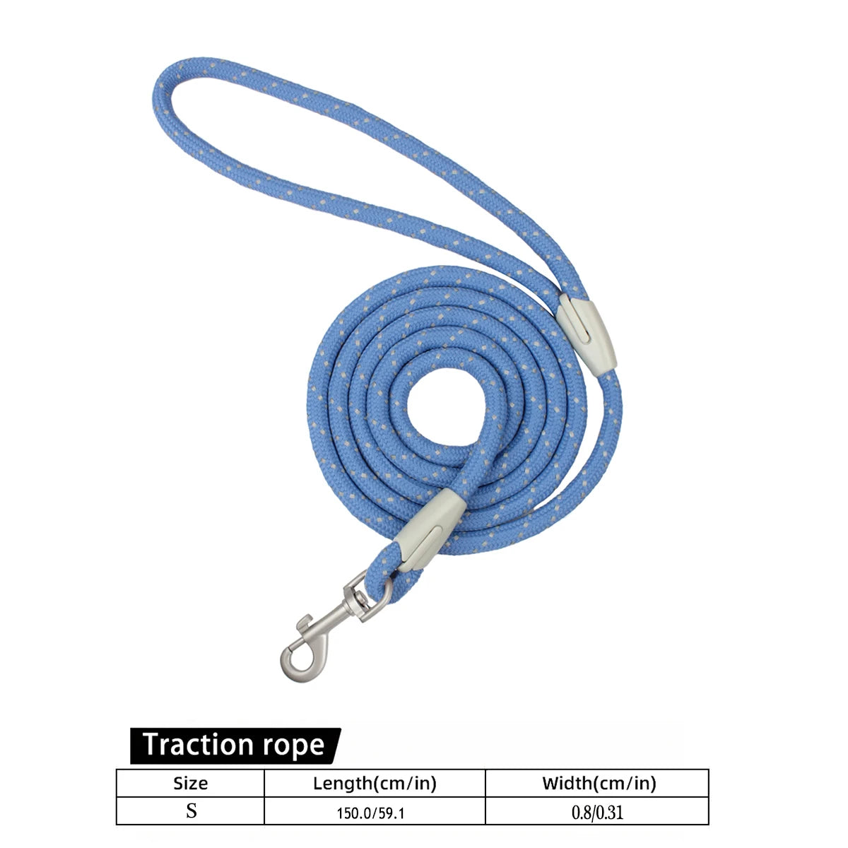 Reflective Nylon Dog Leash with Quick-Release Clip – 150cm