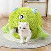 Monster Cartoon Plush Cat Bed Cave with Cushion
