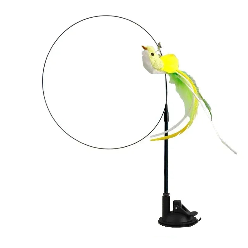 Jouet Interactif pour Chat en Forme de Paon avec Clochette