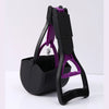 A black and purple foldable pet poop scooper tool is shown against a white background.