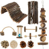 Natural Wood Chewing Toy Set for Small Pets