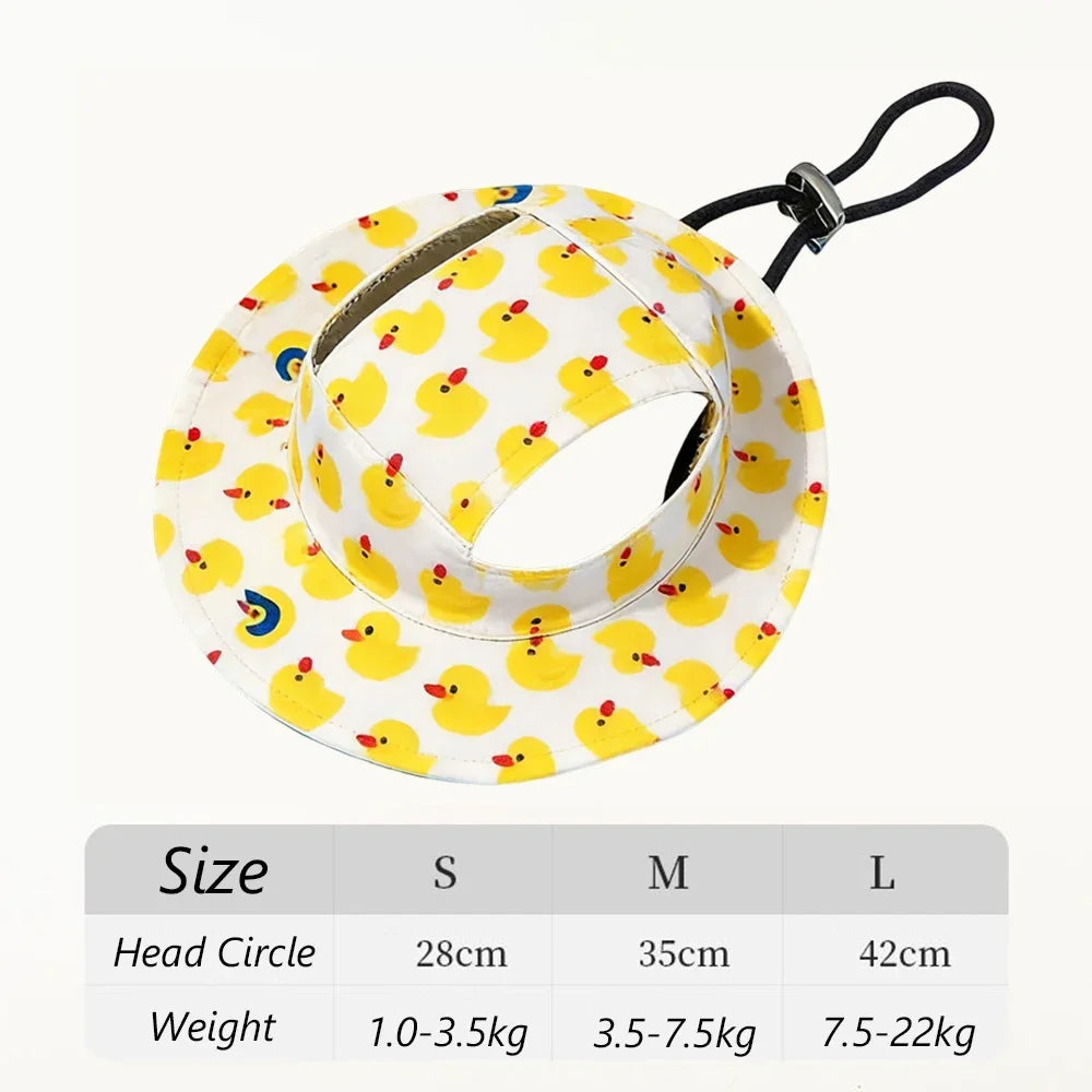 Duck Print Adjustable Pet Hat for Small to Medium Dogs and Cats