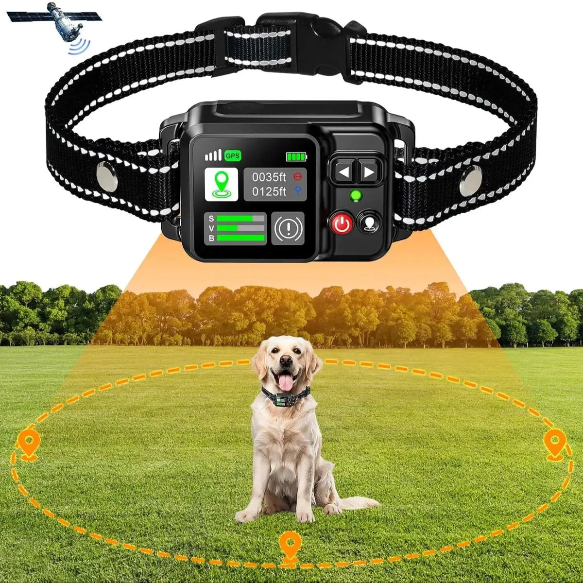 GPS Wireless Dog Fencing System with Adjustable Boundary Range