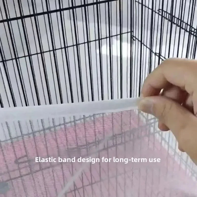 Stretchy Mesh Bird Cage Cover – Seed & Feather Catcher