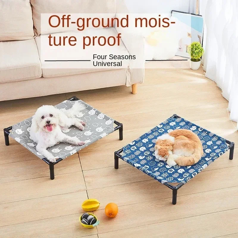 Foldable Elevated Pet Bed with Removable Washable Cover