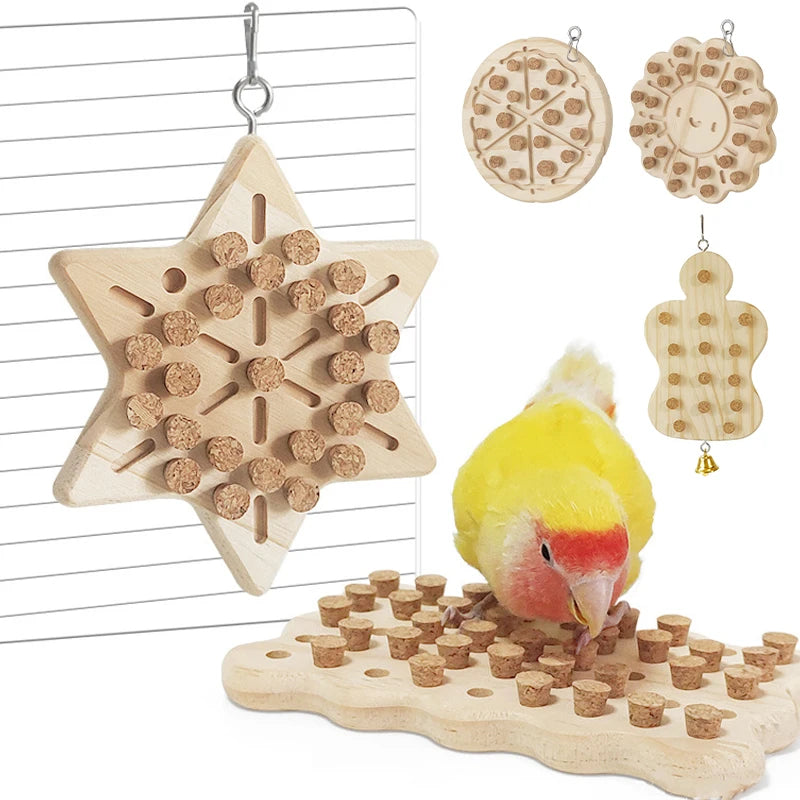 Juguete Natural de Madera para Forrajeo y Masticación de Loros