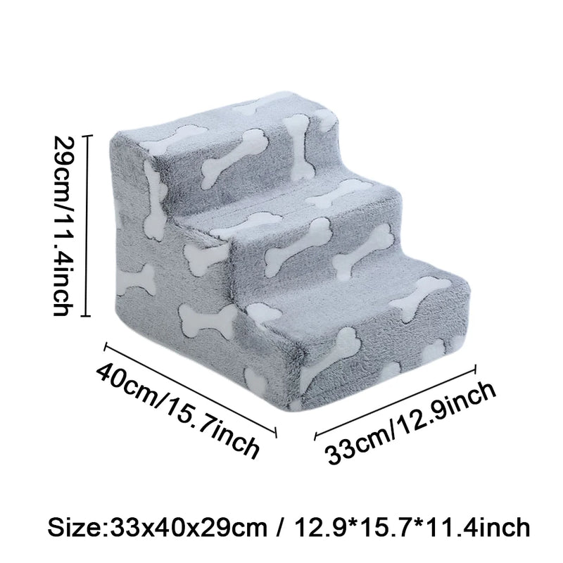 Detachable Pet Stairs with Soft Foam Steps