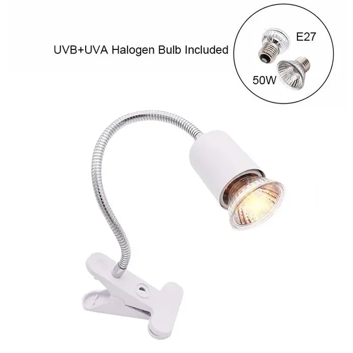 Lampe chauffante ajustable à col de cygne pour reptiles avec ampoule 50W