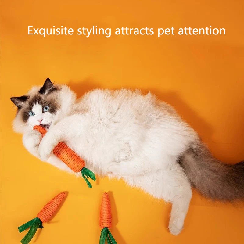 Karottenförmiges Quietschspielzeug für Katzen