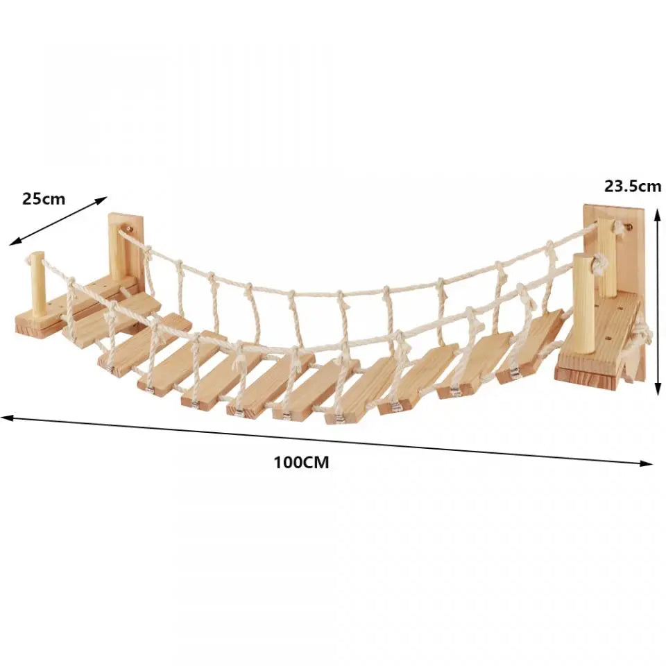 Wall-Mounted Cat Climbing Shelf Set with Hammock and Scratching Posts