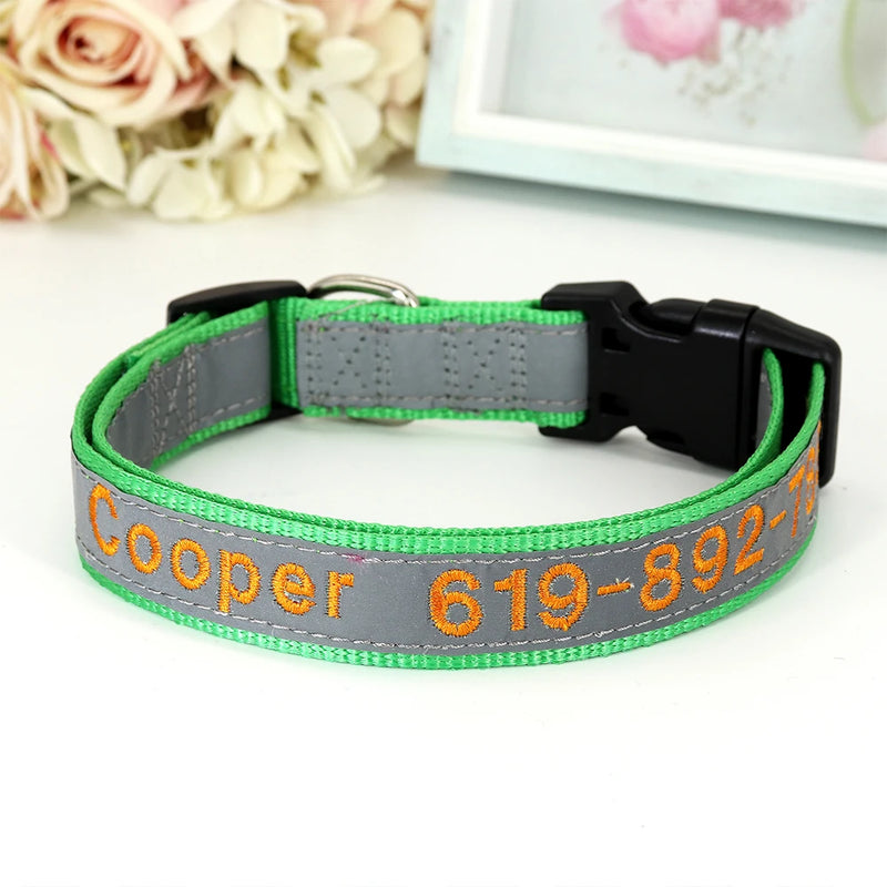 Personalisierte bestickte Nylon-Hundehalsband