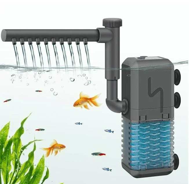 3-in-1 Silent Aquarium Filter with Wave Maker and Oxygenation