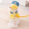 Denim Dog Harness and Leash Set with Matching Hat
