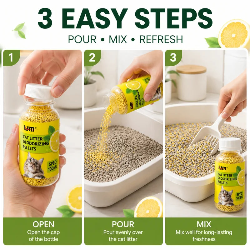 Lemon Scent Cat Litter Deodorizing Pellets for Odor Control