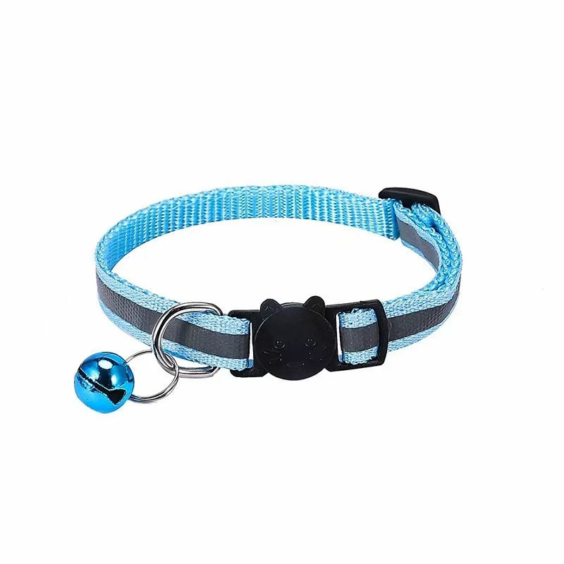 Reflective Cat Head Pet Collar with Bell for Cats and Small Dogs