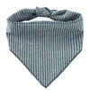 Blue White Striped Cotton Dog Bandana with Adjustable Fit